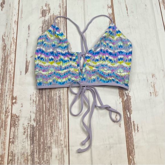 Time & Tru Bikini Top Multicolored Tie Dye Sz Large(12-14) - Picture 1 of 9